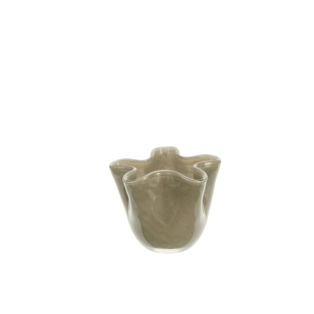 Vase en verre beige