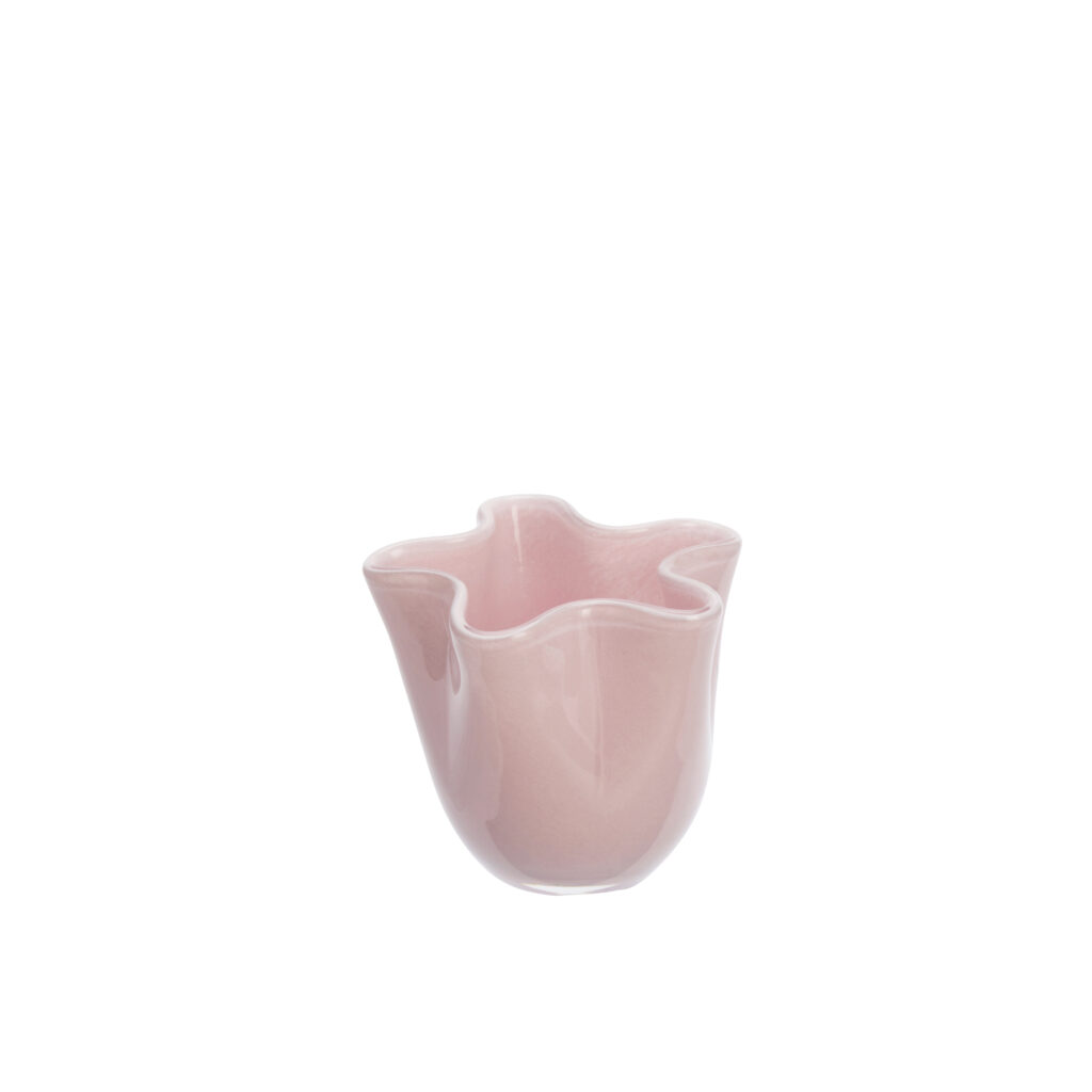 Vase en verre rose