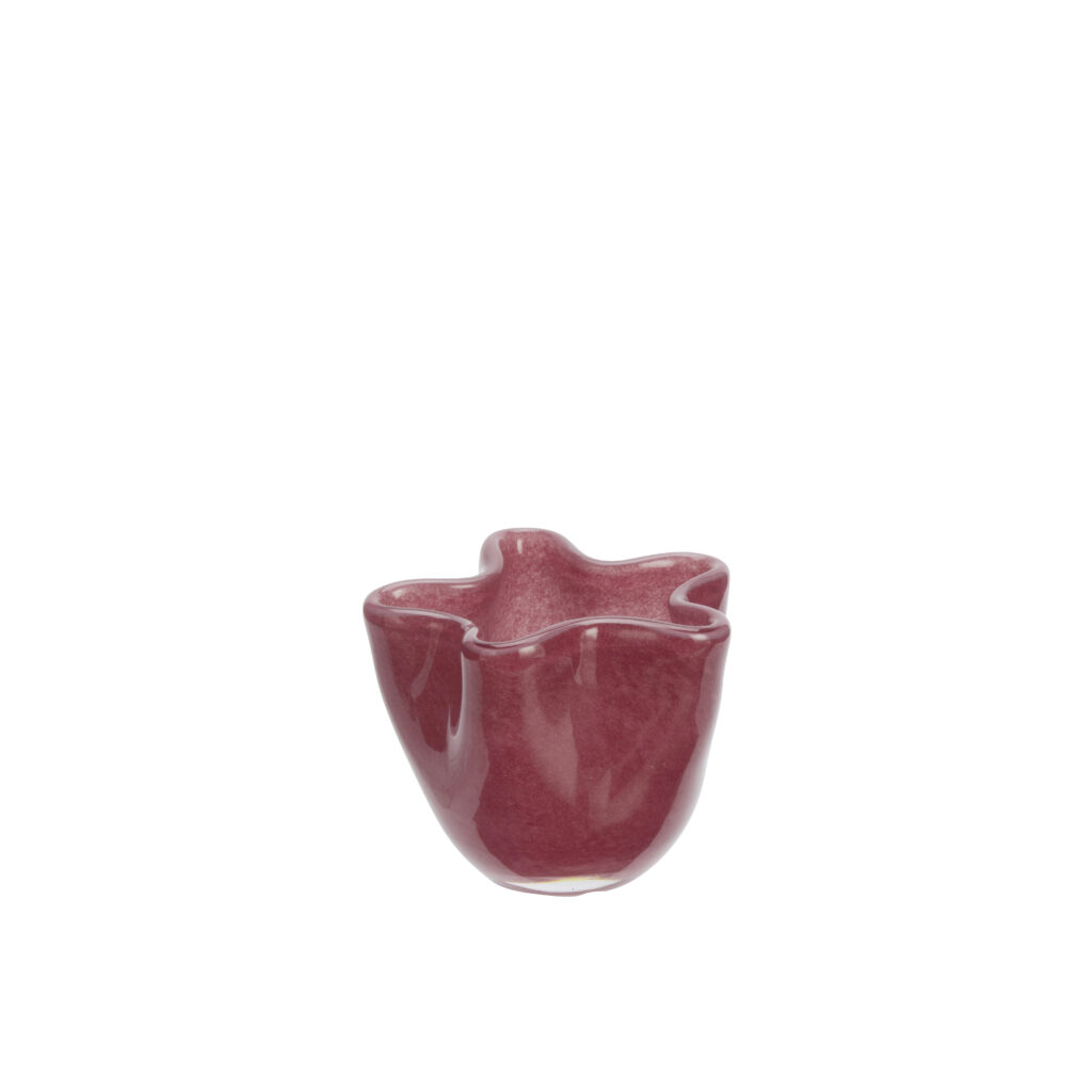 Vase en verre bordeaux