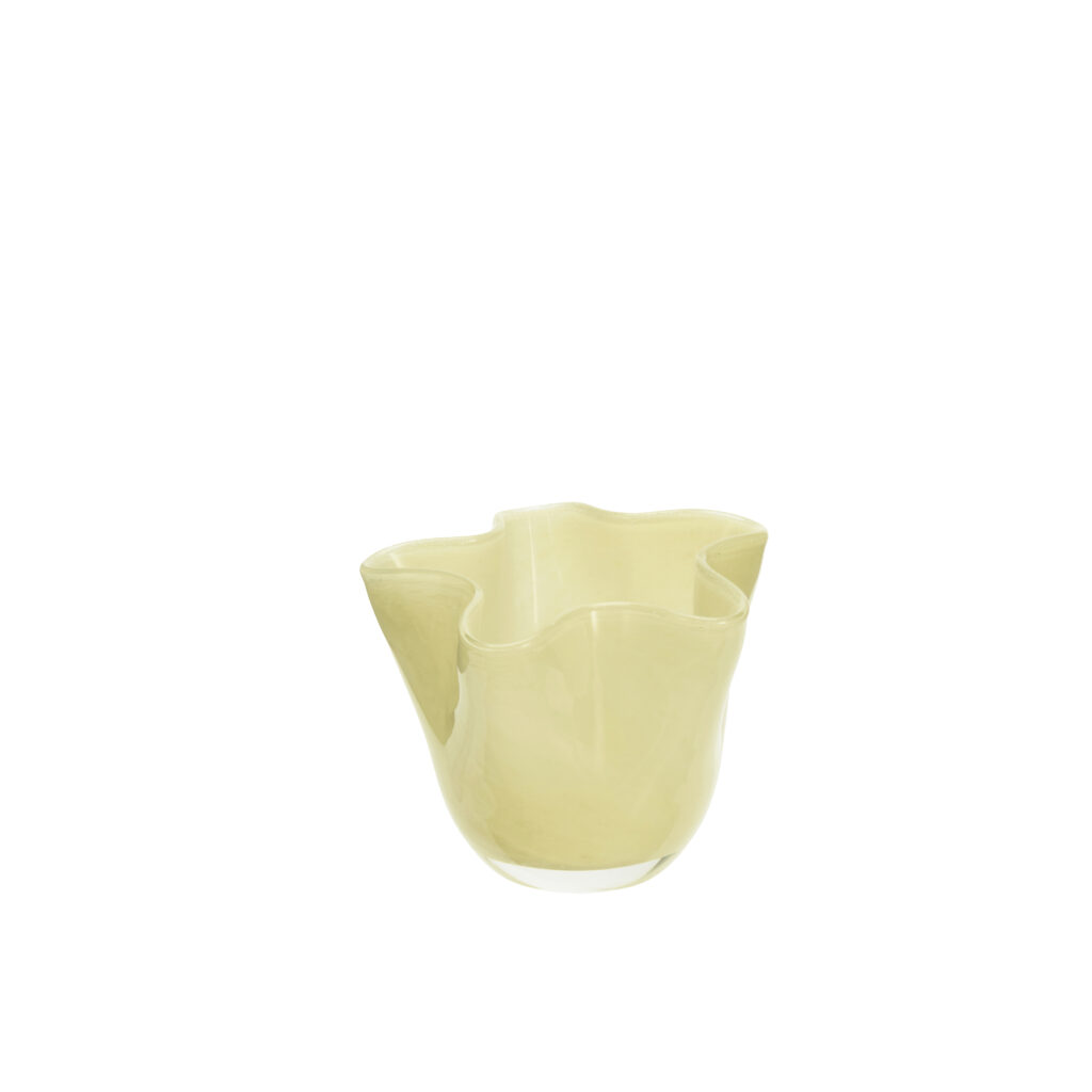 Vase en verre jaune clair