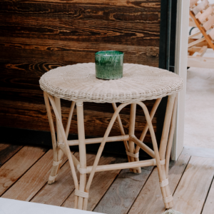 Petite table basse ronde en rotin