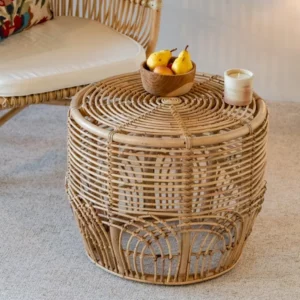 Table basse en rotin ronde