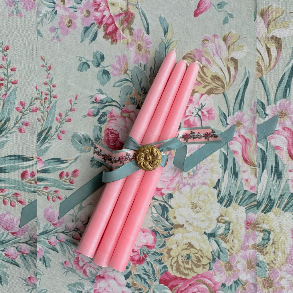 Lot de 6 bougies coniques "dragée"