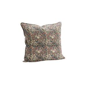 Housse de coussin imprimé gris & framboise