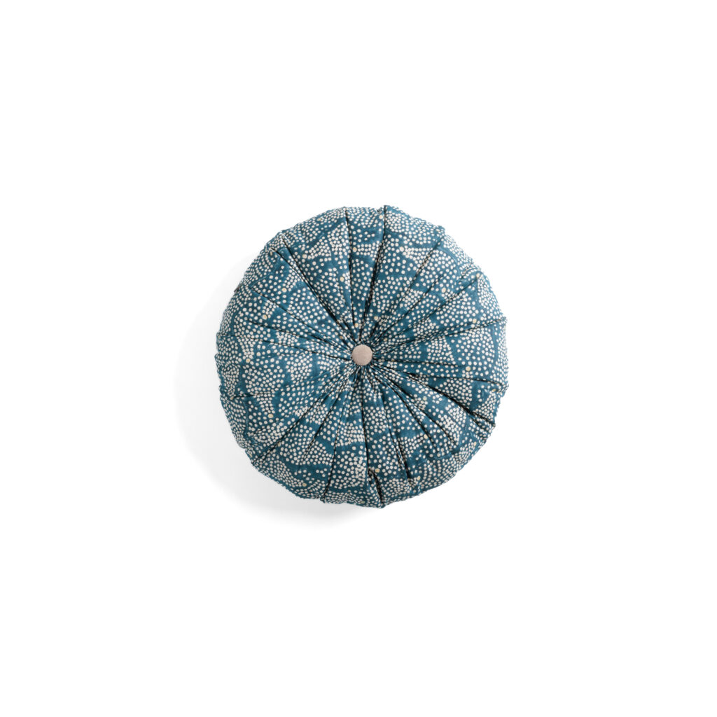 Coussin rond en coton imprimé "Edimbourg"