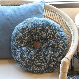 Coussin rond en coton imprimé "Edimbourg"