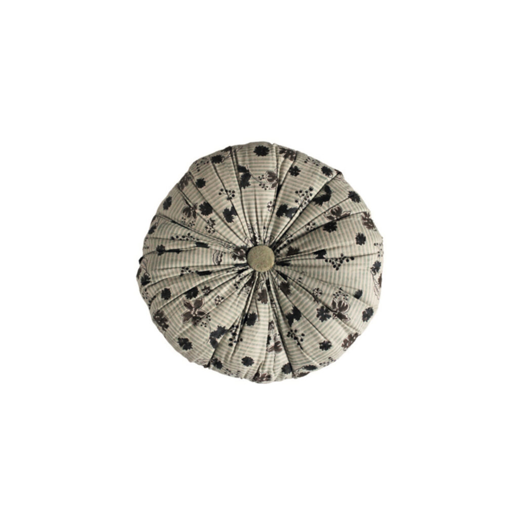 Coussin rond en coton imprimé "Paris"