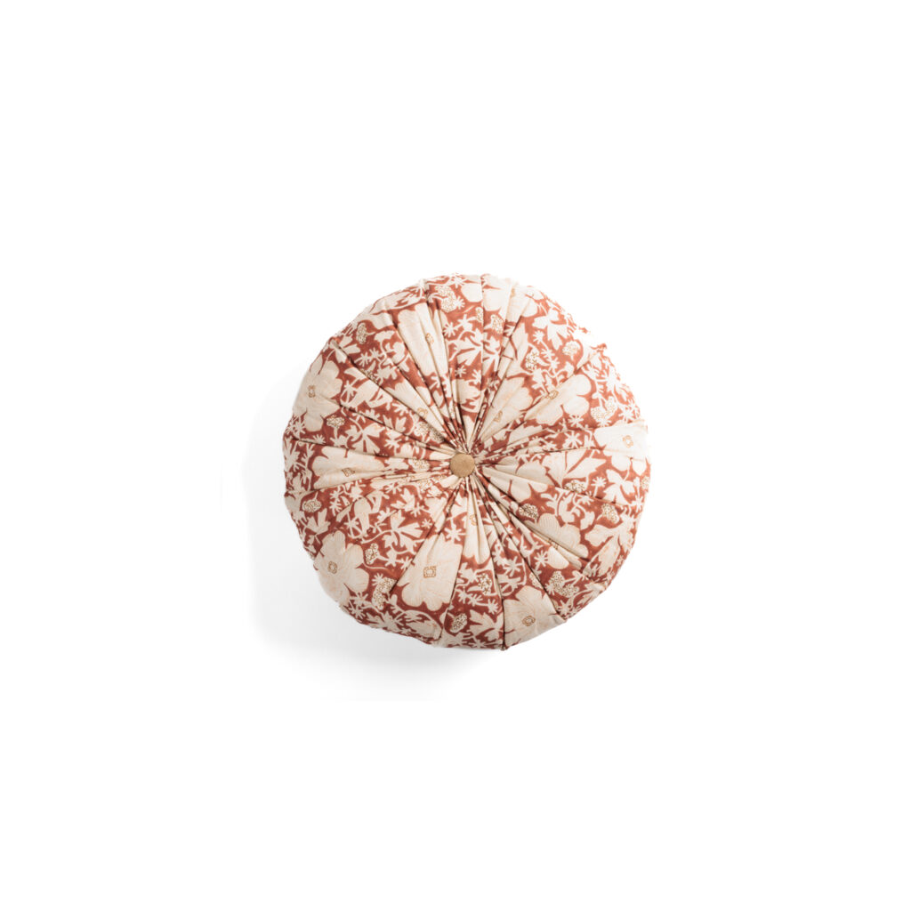 Coussin rond en coton imprimé "Pondichéry"