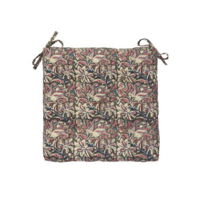 Coussin d'assise imprimé gris, rose & sable