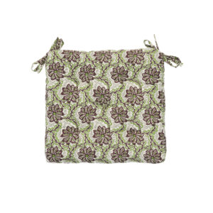 Coussin d'assise imprimé marron & vert