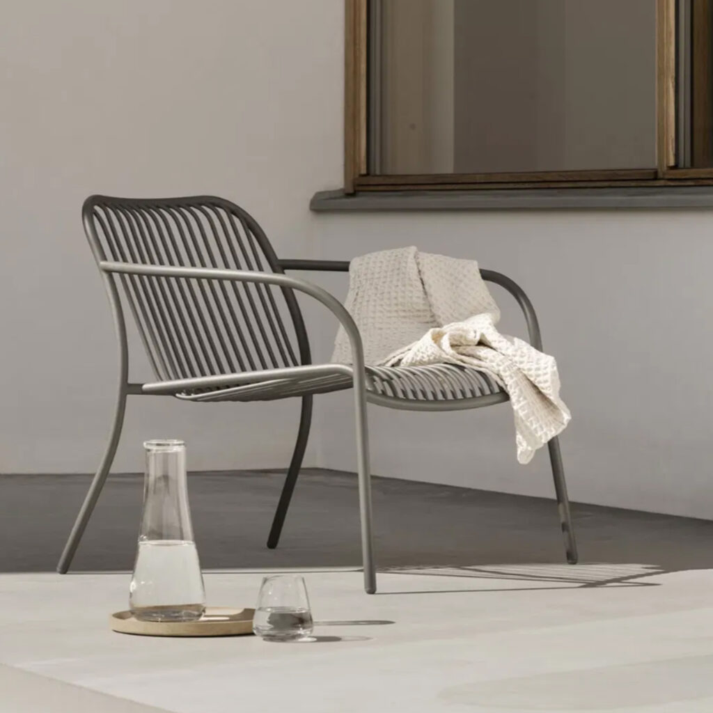 Fauteuil lounge de jardin "Yua Wire", gris foncé