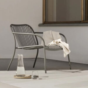 Fauteuil lounge de jardin "Yua Wire", gris foncé