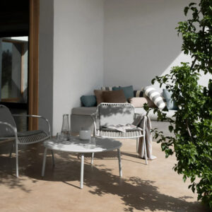 Fauteuil lounge de jardin "Yua Wire", gris clair