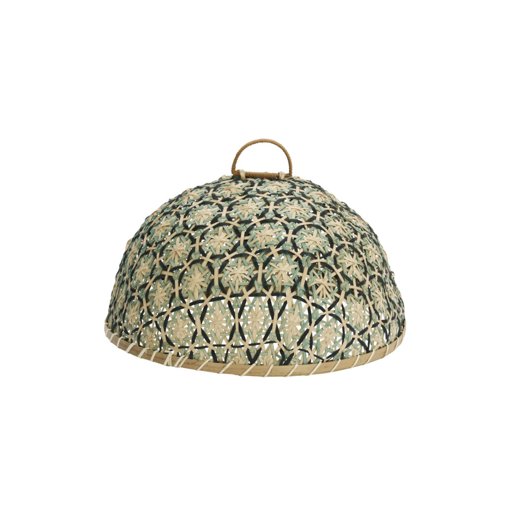 Cloche de protection des aliments en bambou