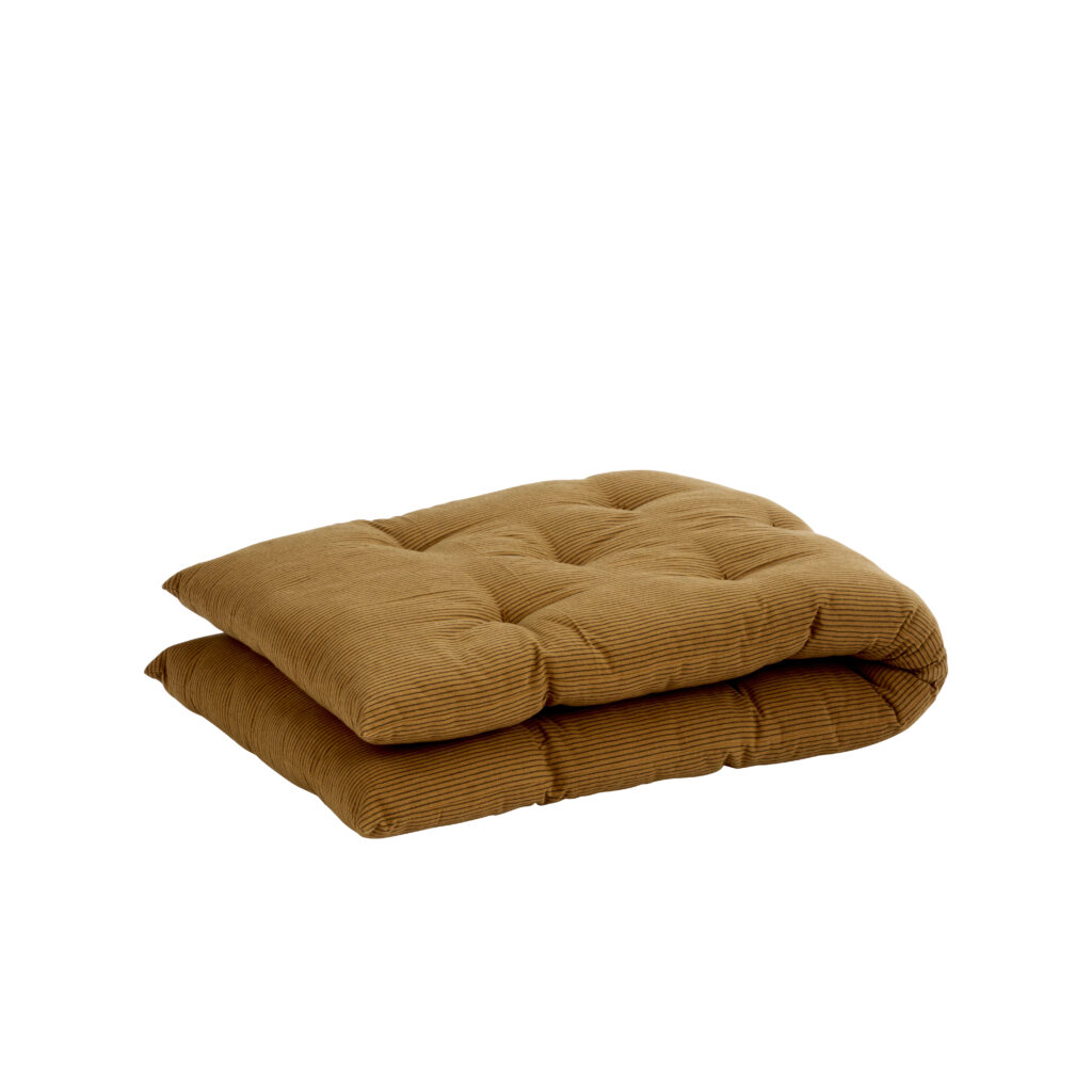 Matelas de sol en coton rayé amande