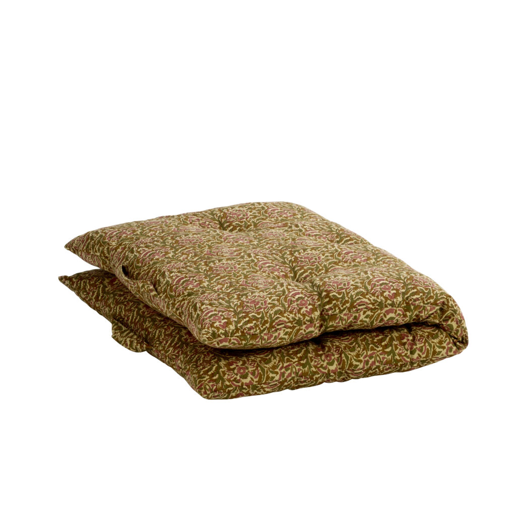 Matelas de sol en coton imprimé fleuri miel & rose