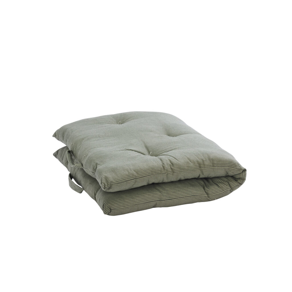 Matelas de sol en coton rayé vert & noir