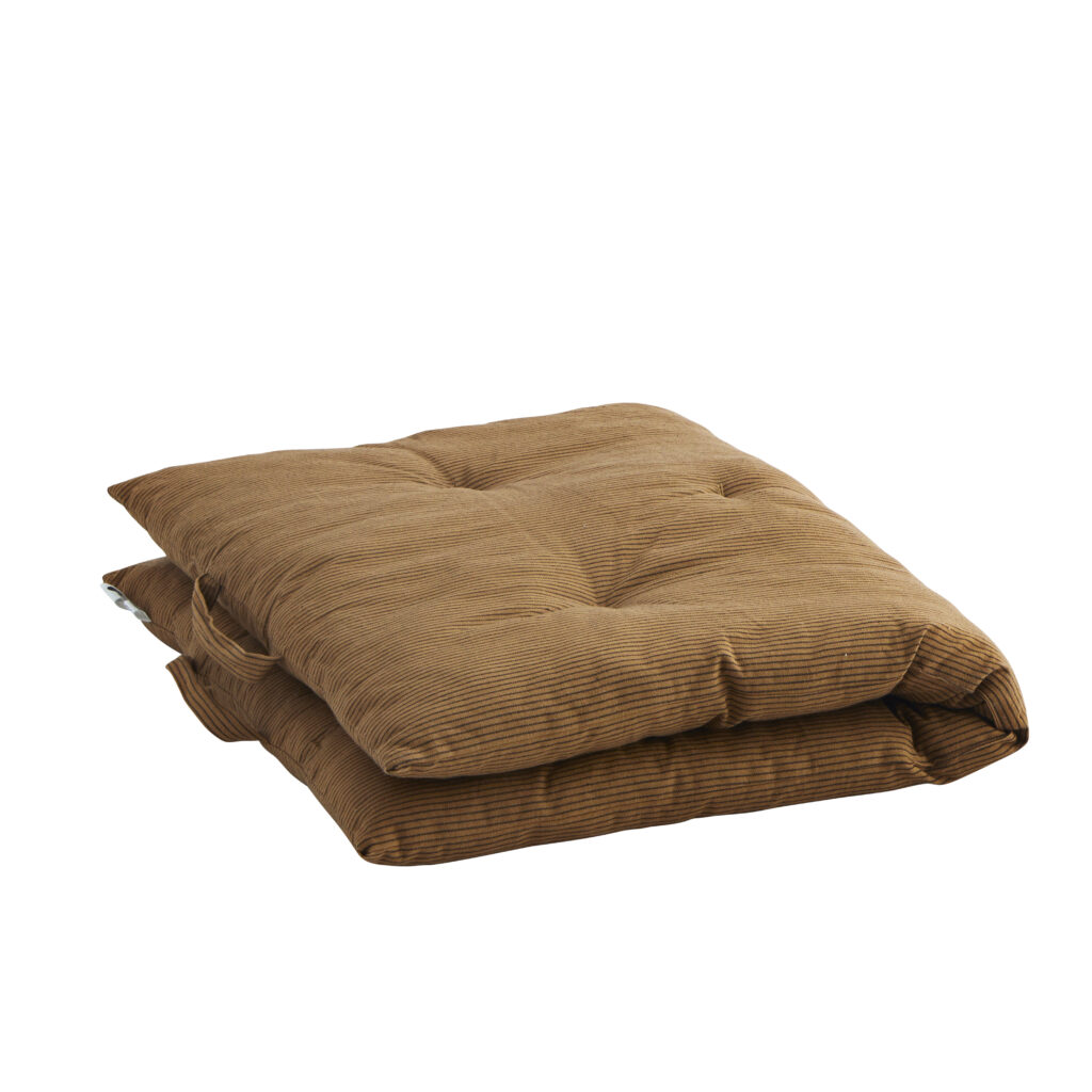 Matelas de sol en coton rayé amande & noir