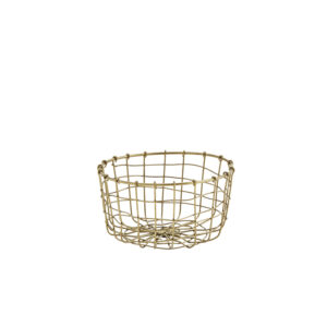 Petit panier rond ajouré en métal doré