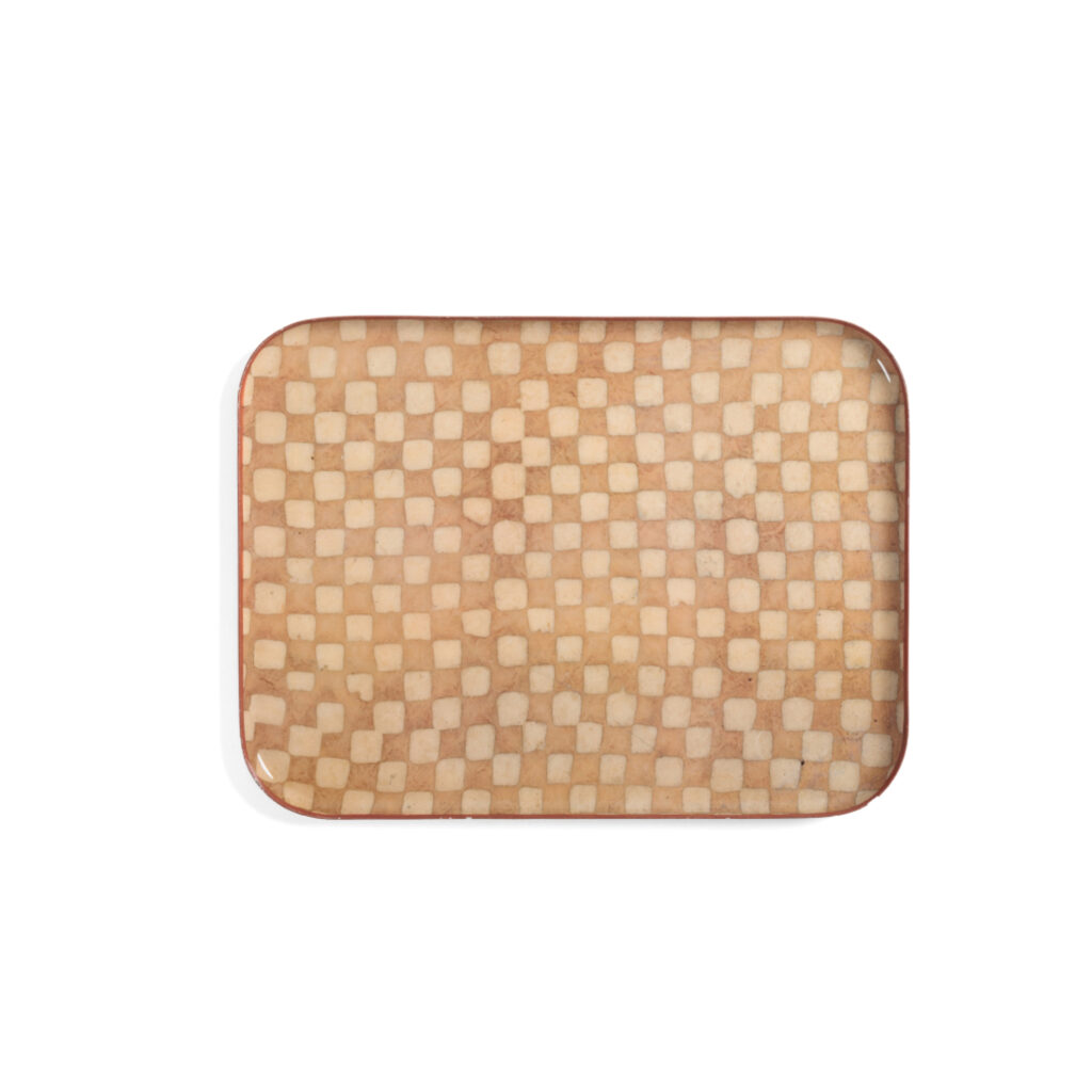 Plateau Atari en métal émaillé "Carreaux"