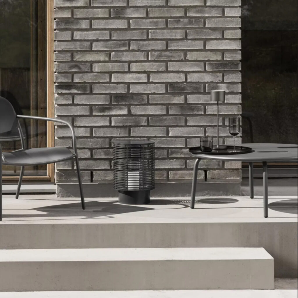 Table basse ronde de jardin « Yua », gris foncé