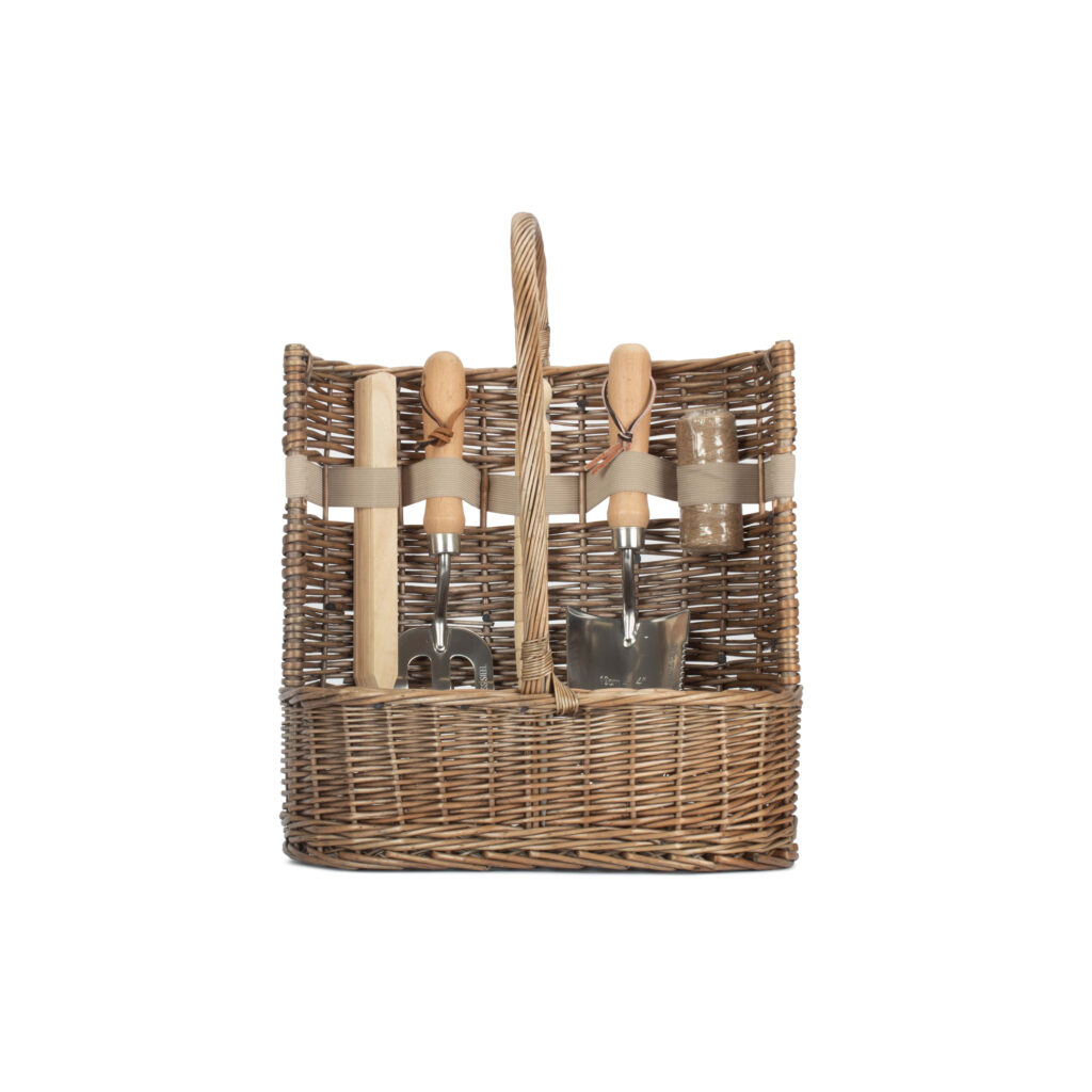 Grand panier en osier à outils de jardin