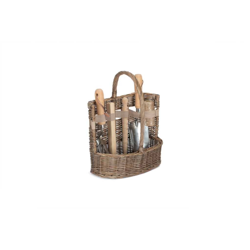 Petit panier en osier à outils de jardin
