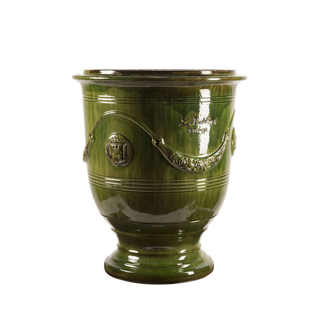 Vase d’Anduze émaillé tradition vert T1 | H80