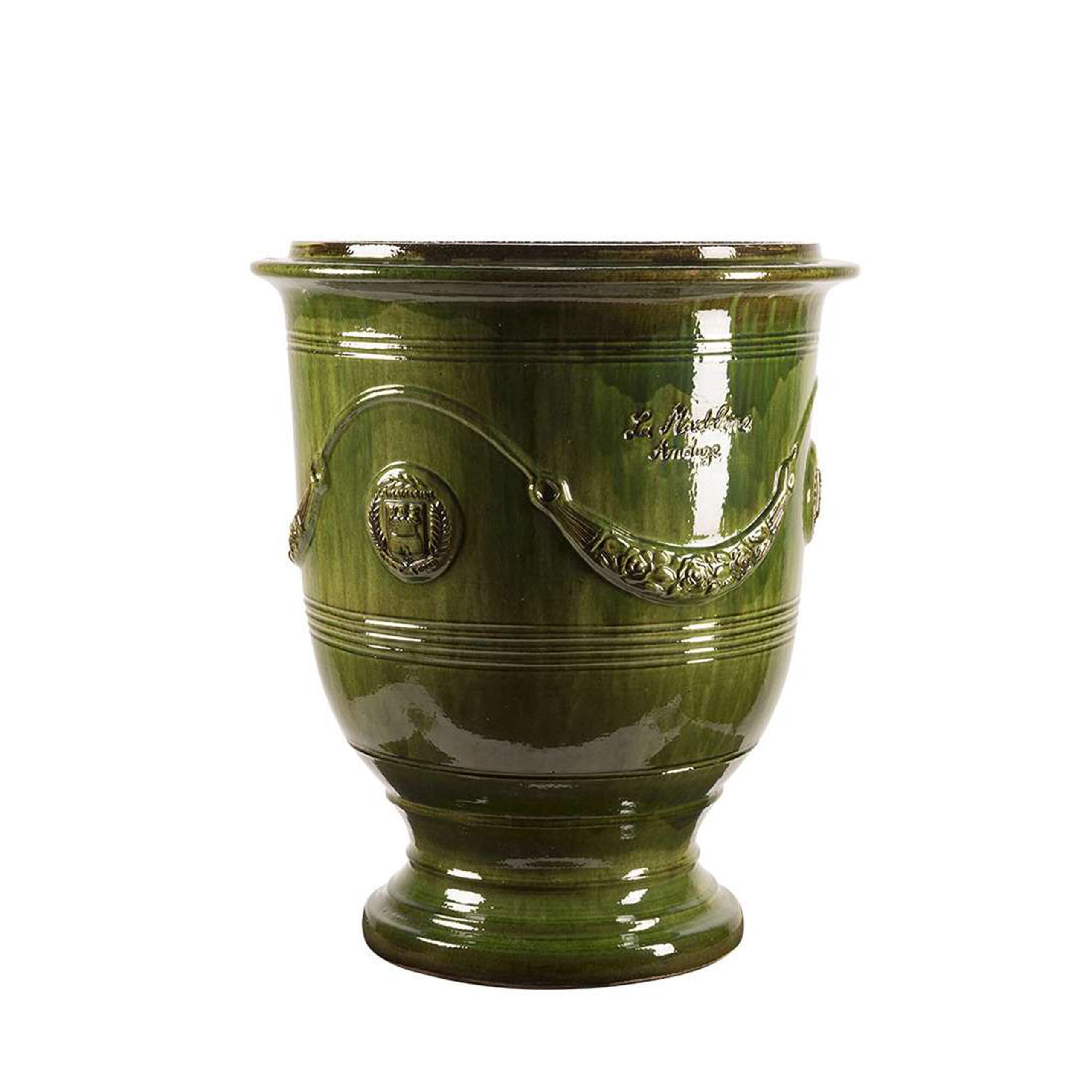 Vase d’Anduze émaillé tradition vert T1 | H80