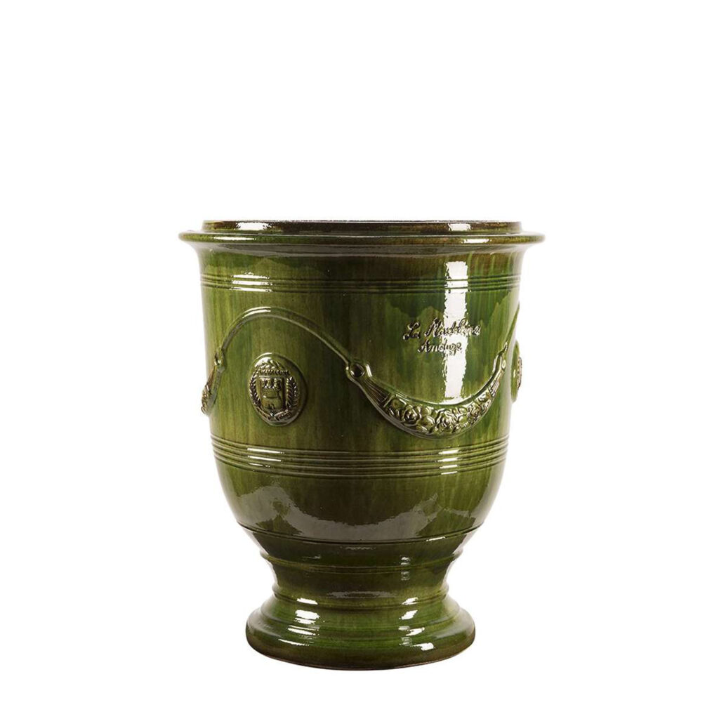 Vase d’Anduze émaillé tradition vert T2 | H70