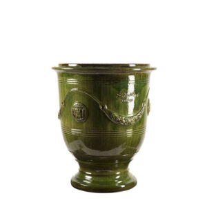 Vase d’Anduze émaillé tradition vert T2 | H70