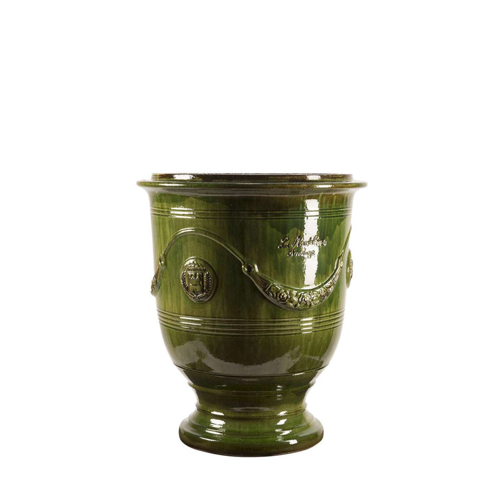 Vase d’Anduze émaillé tradition vert T3 | H55