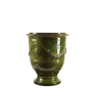 Vase d’Anduze émaillé tradition vert T3 | H55