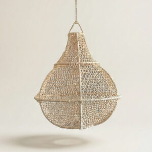 Suspension poire en raphia