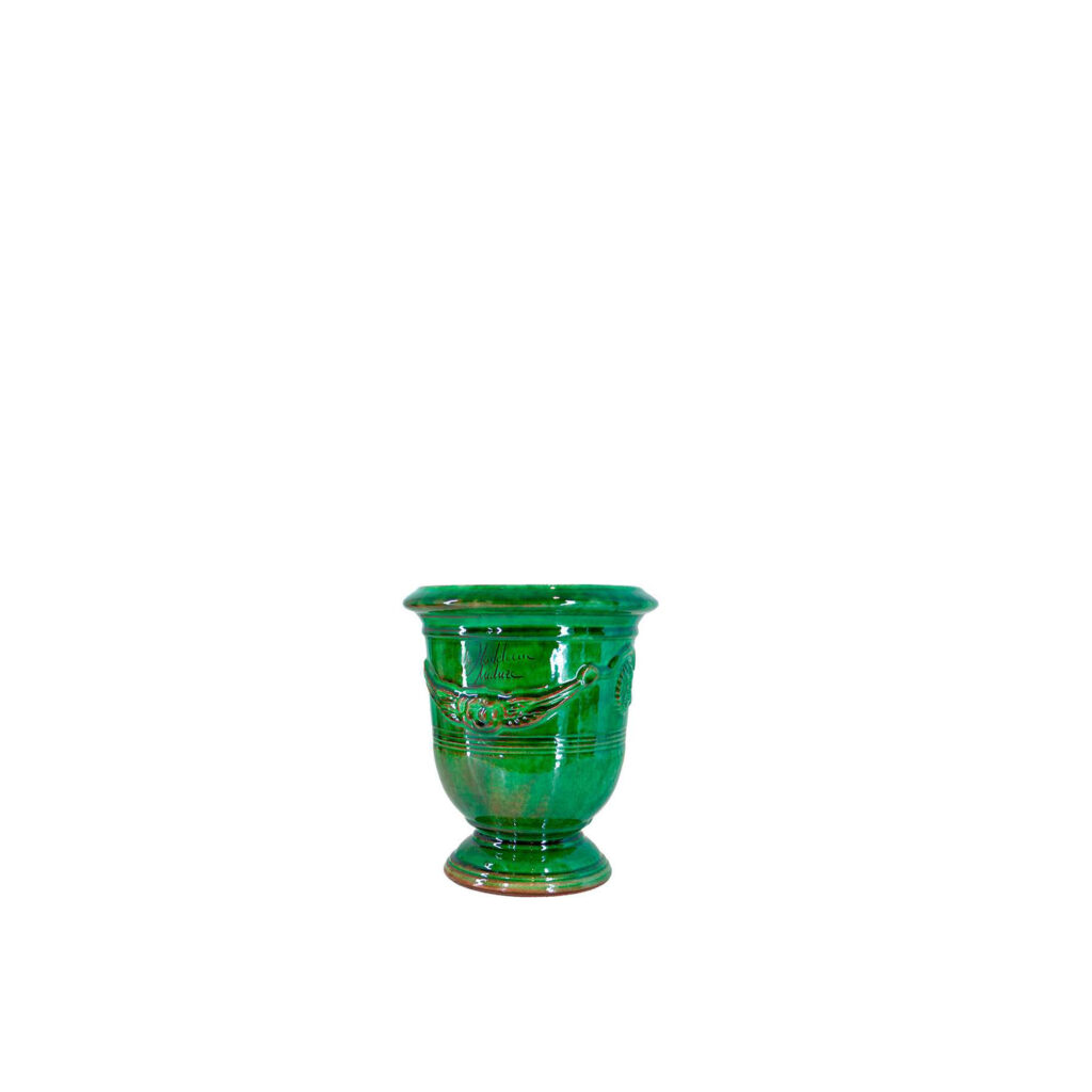 Vase d’Anduze émaillé tradition vert T6 | H22