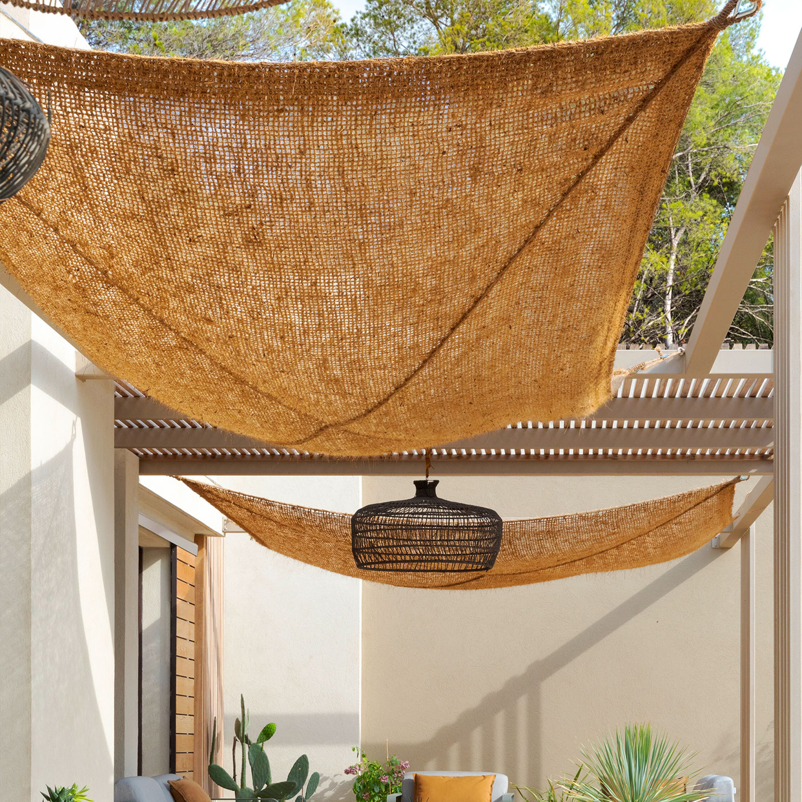 Voile d'ombrage en fibre de coco à suspendre 4 points | 2x3m – Image 3