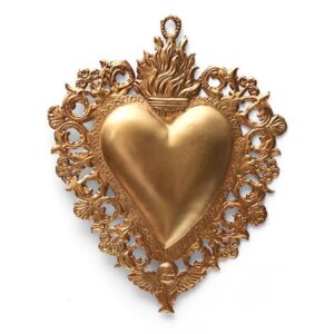 Ex-voto Cœur Maria or, grand modèle