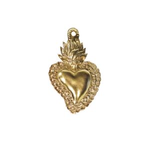 Ex-voto Cœur "mini Ardent" or