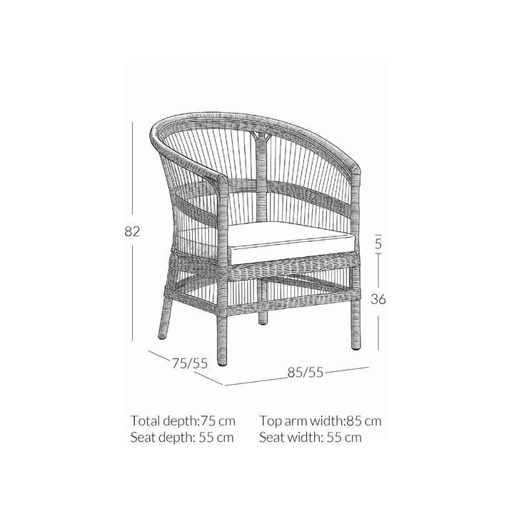 Fauteuil lounge extérieur, polyrotin – Image 6