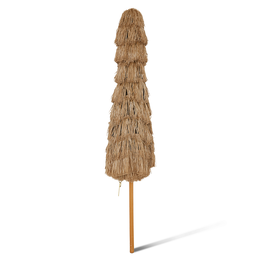 Parasol en raphia et bois, diamètre 3m – Image 6