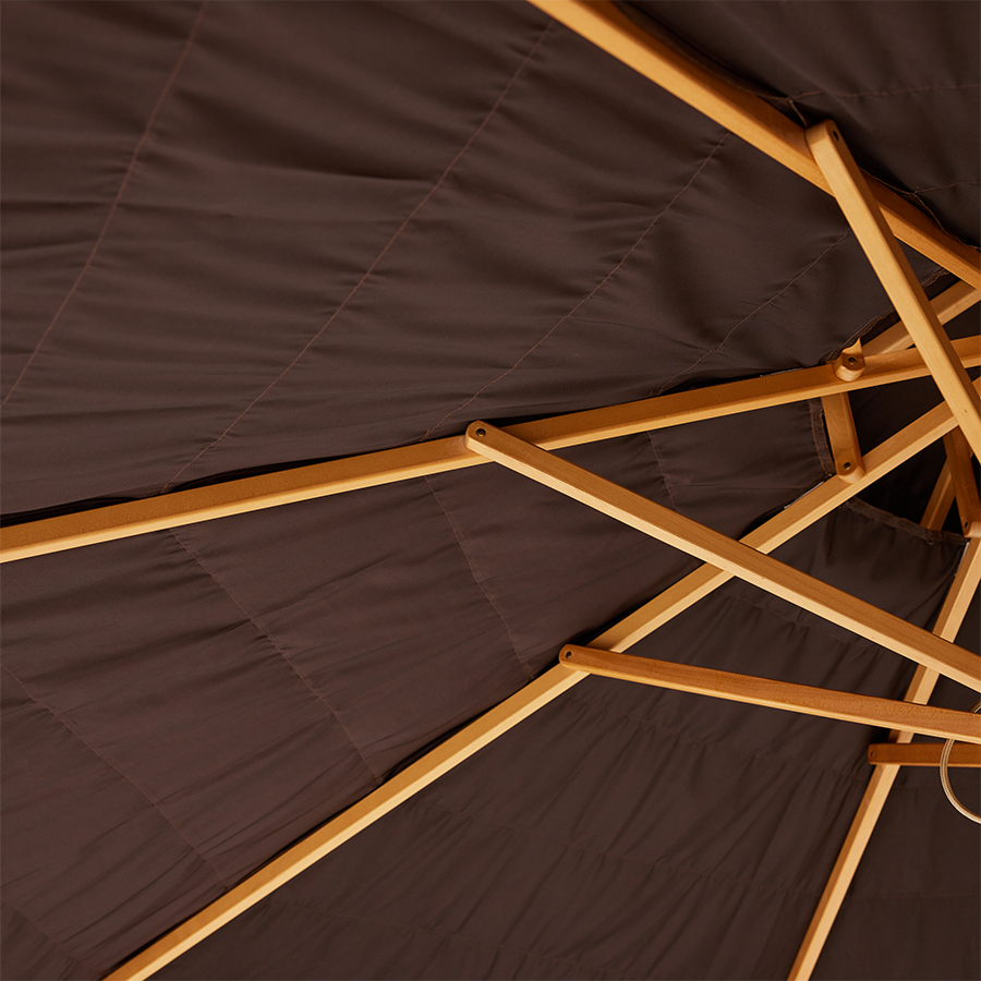 Parasol en raphia et bois, diamètre 3m – Image 4