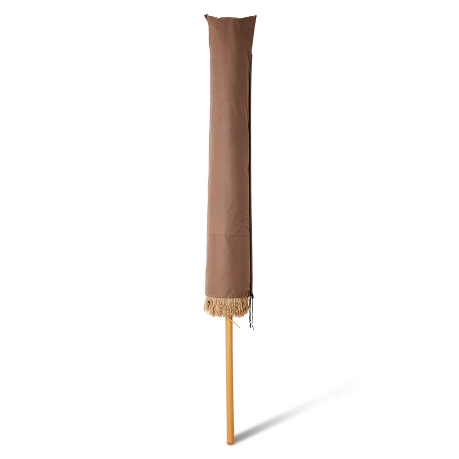 Parasol en raphia et bois, diamètre 3m – Image 7