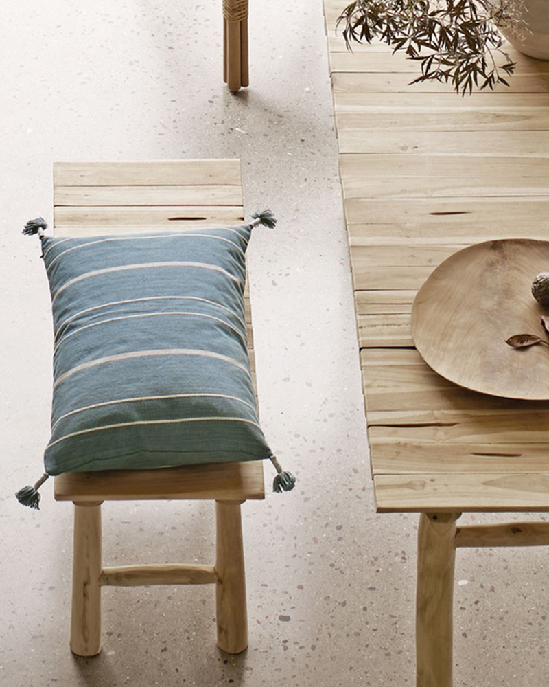 Housse de coussin en coton denim Tass, 50 x 75 cm