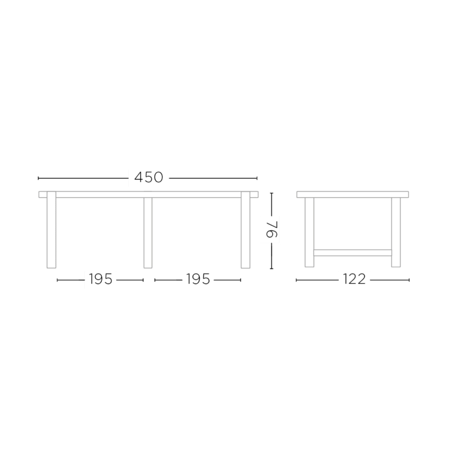 Table en teck Jacoba, 4,5m – Image 4