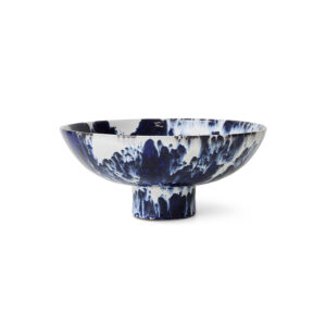 Bol en céramique sur pied, indigo