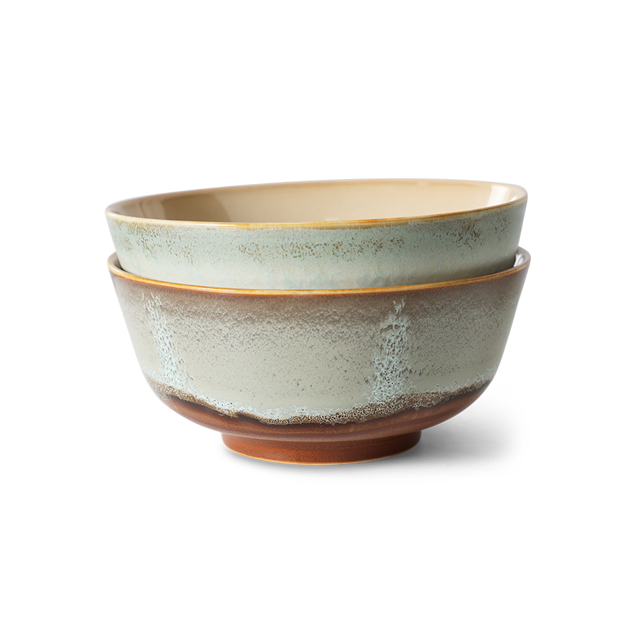 Bols ramen « 70s ceramics », verge (lot de 2)