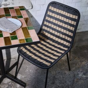Chaise de repas HDHapur, naturel et noir