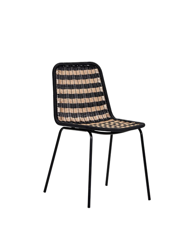 Chaise de repas HDHapur, naturel et noir – Image 2