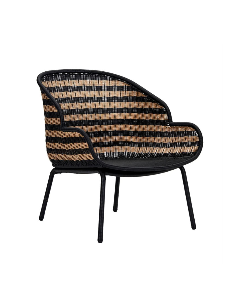Fauteuil lounge HDHapur, naturel et noir – Image 3