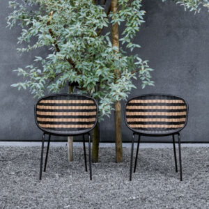 Fauteuil de repas HDHapur, naturel et noir